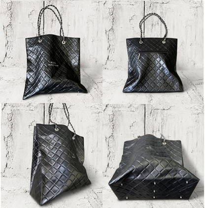 【2026/9月MUL展示会】【予約】MUL169-284  　SHOPPER40 　形状記憶レザー　ブラックキルティング型押し　　(20260912)