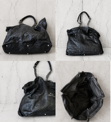 【2026/9月MUL展示会】【予約】MUL178-284  　ベントトートM　チェーン　形状記憶レザー　ブラックキルティング型押し　　(20260912)