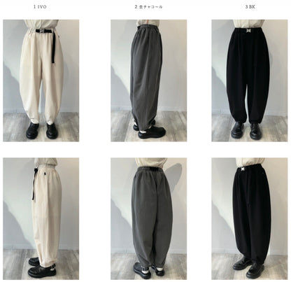 【予約】【2月下旬入荷予定】  1% USU展示会　721-P-43ST  裾しぼりワイドパンツ　2027 SPRING　(20261007)