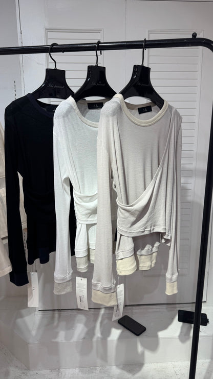 【予約】【2月下旬入荷予定】  1% USU展示会　27S-T-29  シースルーレイヤードテレコプルオーバー  2027 SPRING　(20261007)