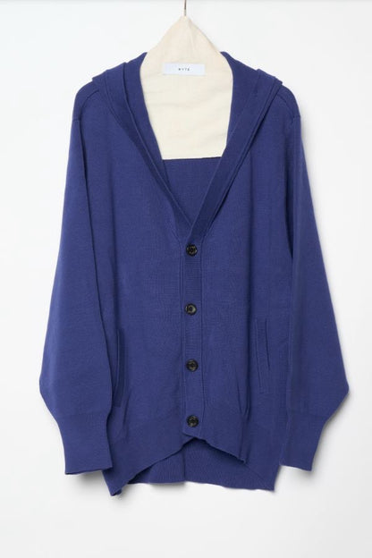 【予約】【1月下旬入荷予定】   WYTE 展示会　13-30120    コットンジャガードVネックカーディガン  SPRING/SUMMER 2027 COLLECTION (20261014)