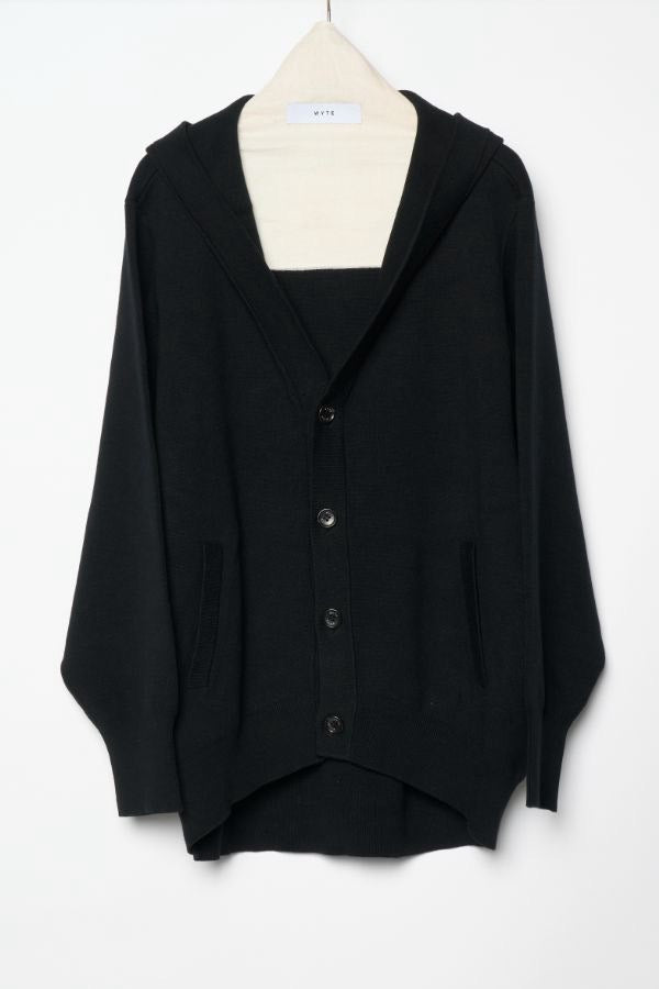 【予約】【1月下旬入荷予定】   WYTE 展示会　13-30120    コットンジャガードVネックカーディガン  SPRING/SUMMER 2027 COLLECTION (20261014)