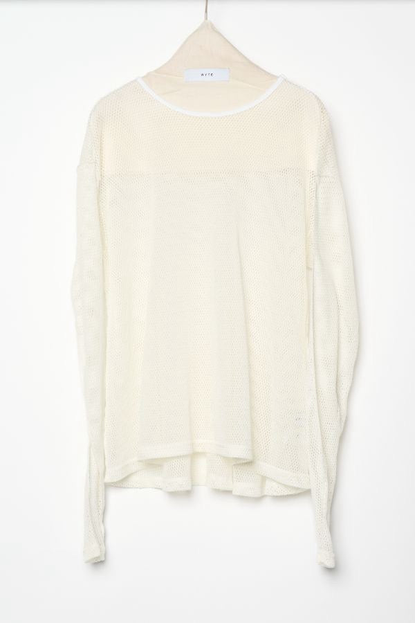 【予約】【12月下旬入荷予定】   WYTE 展示会　13-40310    メッシュニットロングスリーブカットソー 　  SPRING/SUMMER 2027 COLLECTION (20261014)