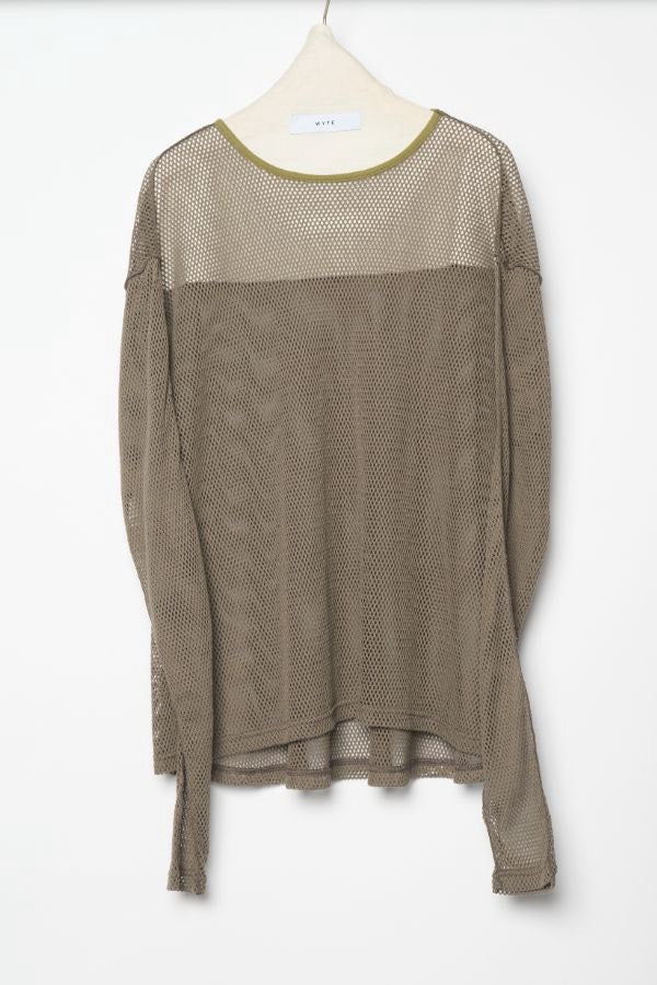 【予約】【12月下旬入荷予定】   WYTE 展示会　13-40310    メッシュニットロングスリーブカットソー 　  SPRING/SUMMER 2027 COLLECTION (20261014)