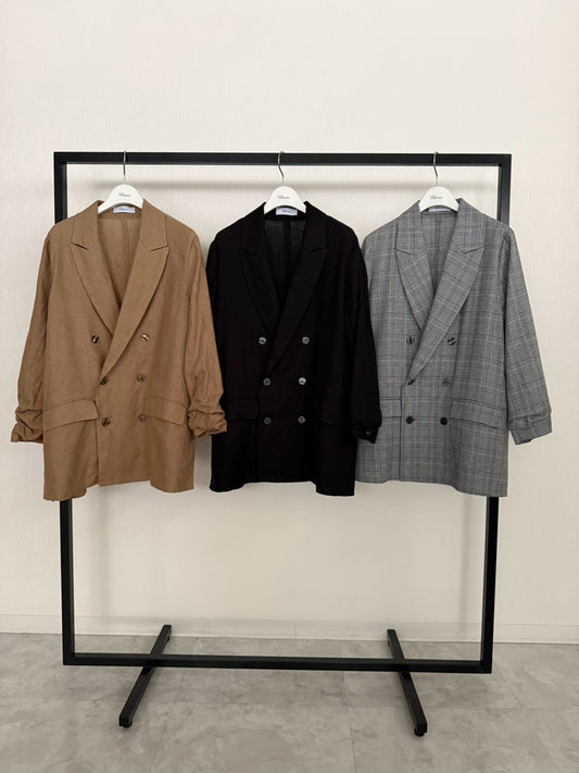 【予約】【2月下旬入荷予定】   オーディナリー 展示会　BO27-807J    シュシュスリーブダブルジャケット   SPRING/SUMMER 2027 vol.1