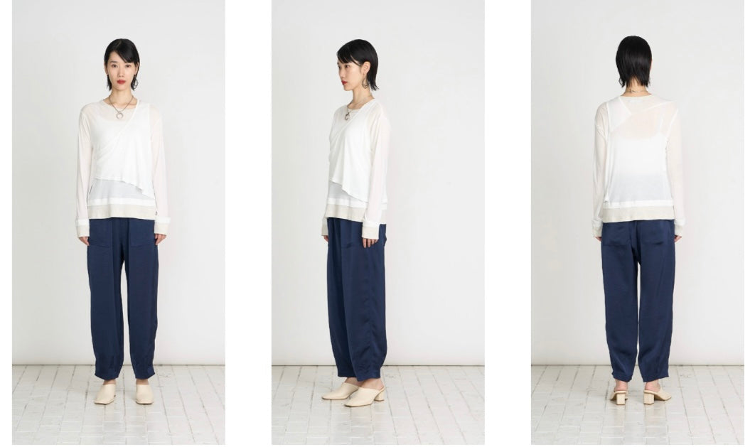 【予約】【2月下旬入荷予定】  1% USU展示会　27S-T-29  シースルーレイヤードテレコプルオーバー  2027 SPRING　(20261007)