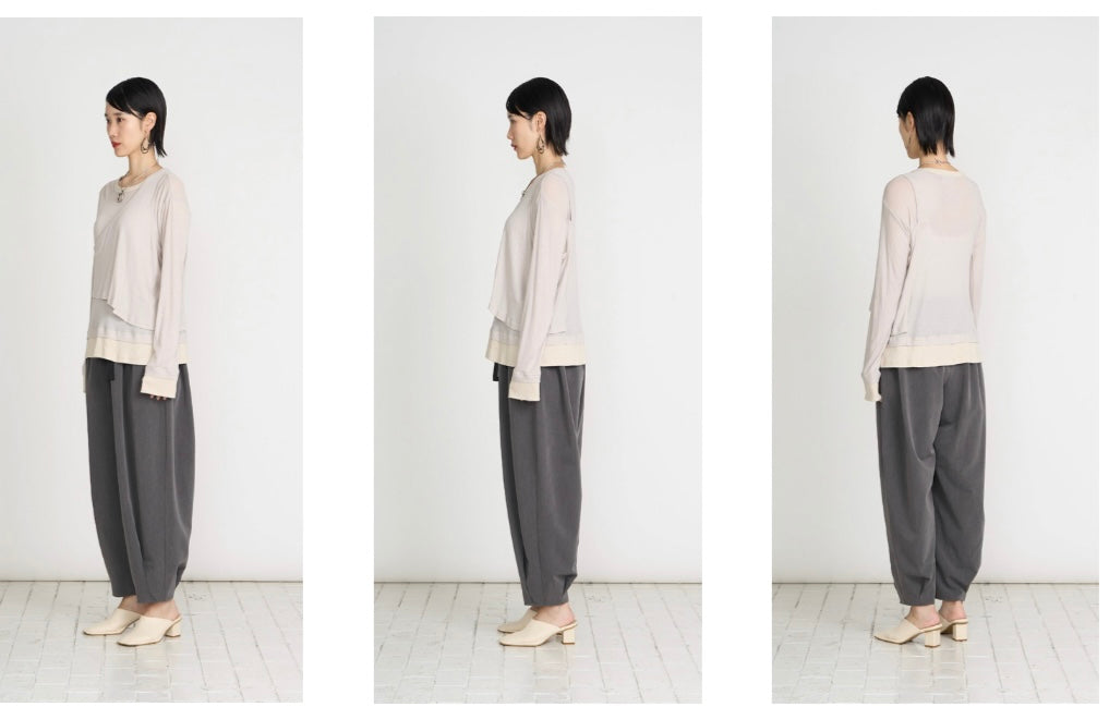 【予約】【2月下旬入荷予定】  1% USU展示会　27S-T-29  シースルーレイヤードテレコプルオーバー  2027 SPRING　(20261007)