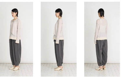 【予約】【2月下旬入荷予定】  1% USU展示会　27S-T-29  シースルーレイヤードテレコプルオーバー  2027 SPRING　(20261007)
