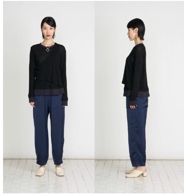 【予約】【2月下旬入荷予定】  1% USU展示会　27S-T-29  シースルーレイヤードテレコプルオーバー  2027 SPRING　(20261007)