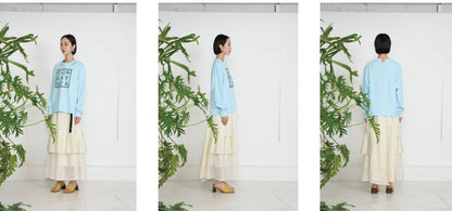 【予約】【2月下旬入荷予定】  1% USU展示会　27S-MT-7       SUNDAYプリントロングスリーブTシャツ　  2027 SPRING　(20261007)