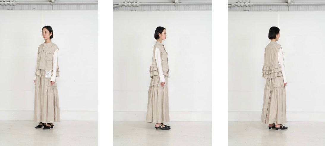 【予約】【2月下旬入荷予定】  1% USU展示会　27S-MB-39       R/Nタフタベスト　  2027 SPRING　(20261007)