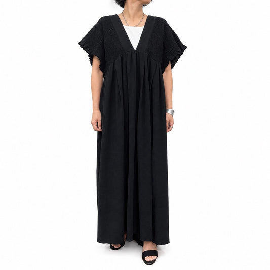 【予約】【3月中旬入荷予定】   siro 展示会　  R713318   楊柳シャーリングワンピース      SPRING/SUMMER   (20261015)