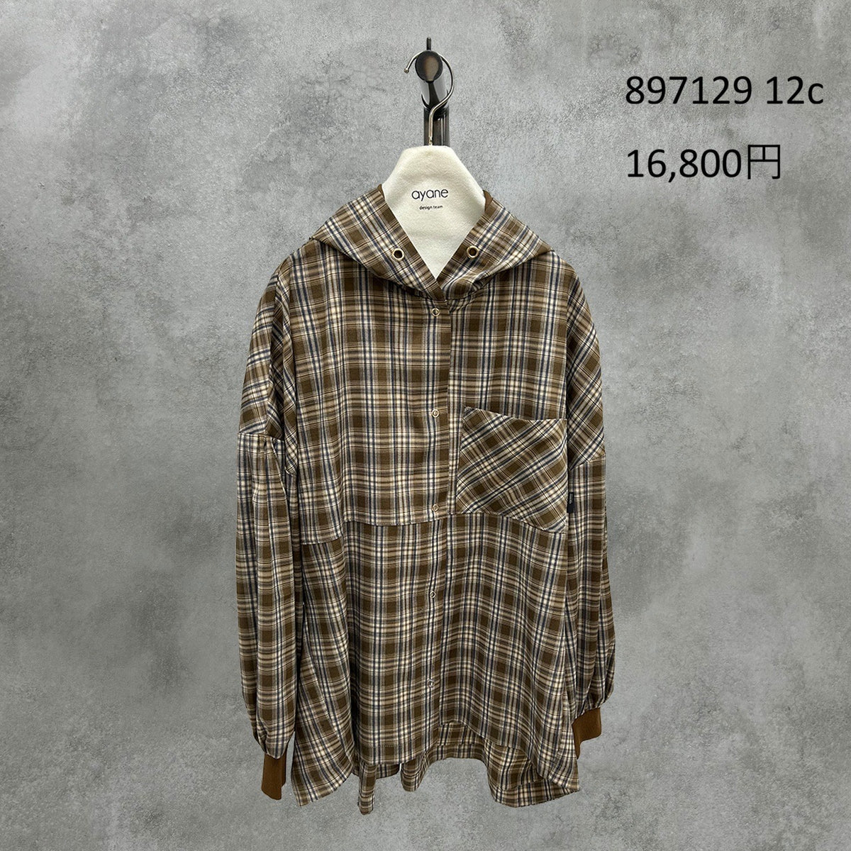 【予約】【1月中旬入荷予定】ayane展示会    897129    フーディチェックシャツ　2027/Early Spring （20260922）