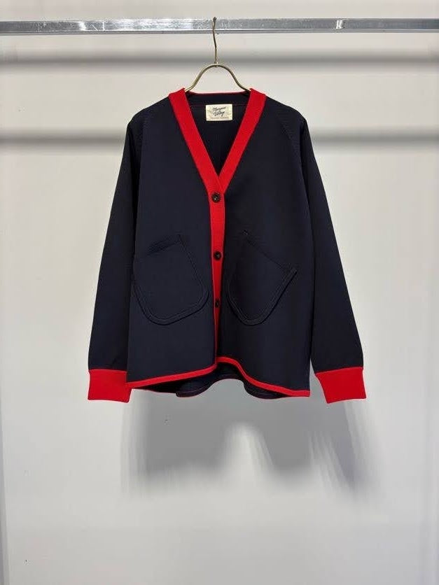 【予約】【1月下旬入荷予定】マルゴーヴィンテージ展示会　MGKN-27005-S   バイカラーVネックカーディガン　2027/Spring collection　(20261006MG)