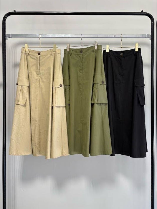 【予約】【2月下旬入荷予定】GOOD VIEW DESIGN展示会　GVDSK-27012  カーゴサーキュラースカート　2027/Spring collection　(20261006GVD)