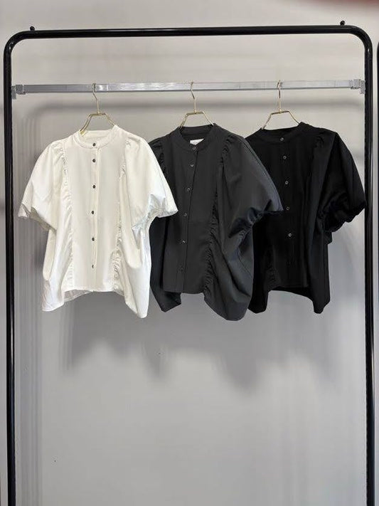 【予約】【2月下旬入荷予定】GOOD VIEW DESIGN展示会　GVDBL-27014  ギャザーブラウス　2027/Spring collection　(20261006GVD)