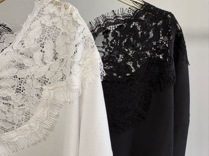 【予約】【2月下旬入荷予定】GOOD VIEW DESIGN展示会　GVDBL-27016  レースシアーブラウス　2027/Spring collection　(20261006GVD)