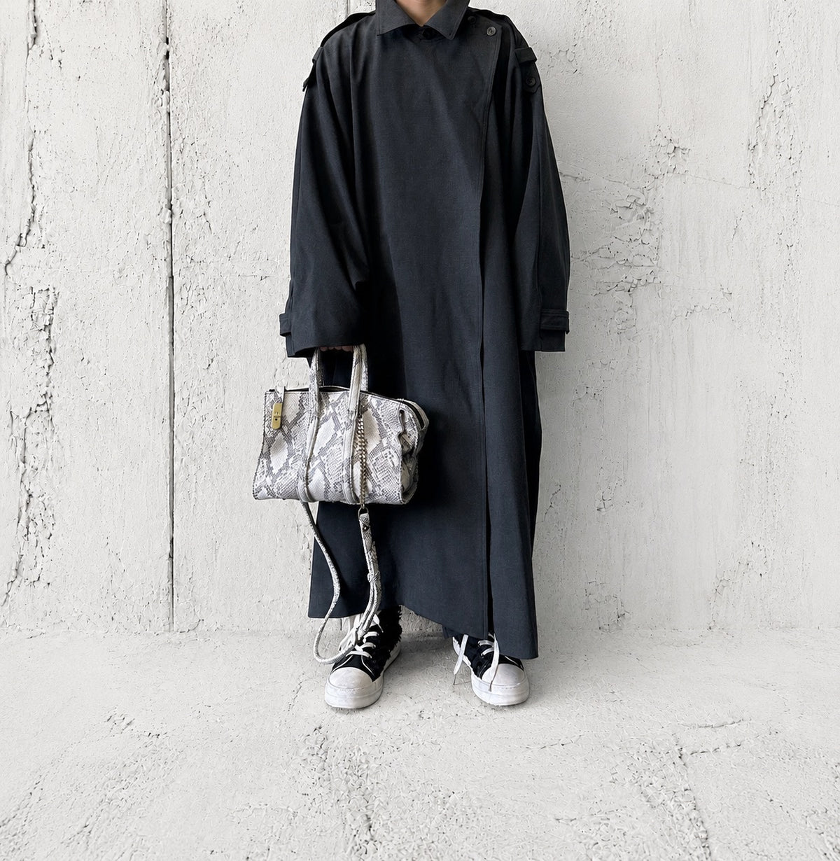 【2026/9月MUL展示会】【予約】MUL110-288A　ボストンバッグS　　転写パイソン洗い加工　　(20260912)