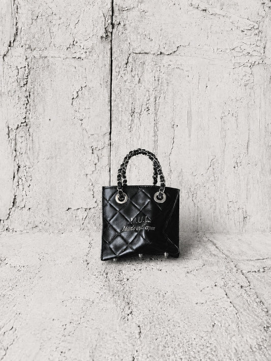 【2026/9月MUL展示会】【予約】MUL165-284  　SHOPPER15 　形状記憶レザー　ブラックキルティング型押し　　(20260912)