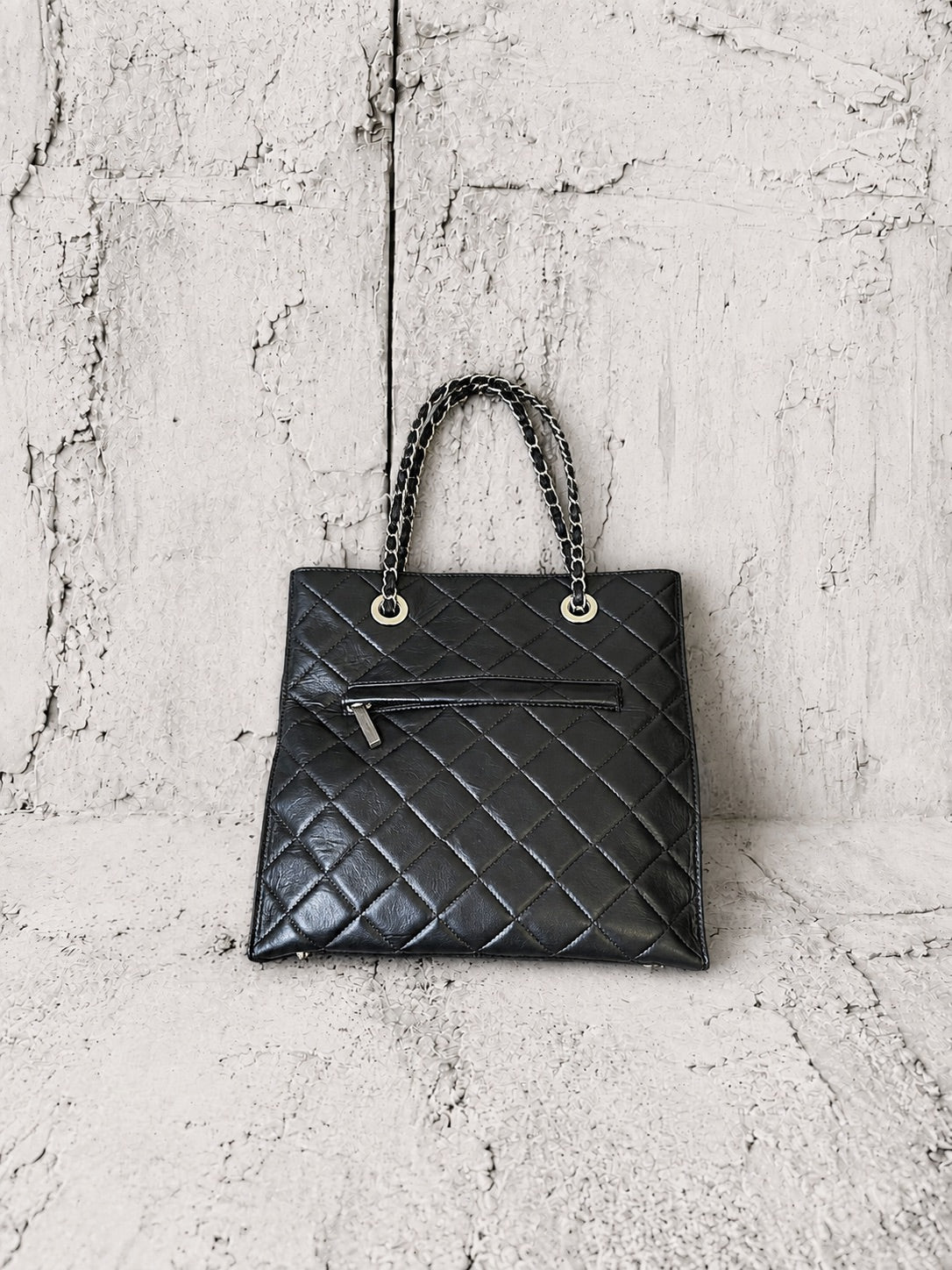 【2026/9月MUL展示会】【予約】MUL167-284  　SHOPPER25 　形状記憶レザー　ブラックキルティング型押し　　(20260912)