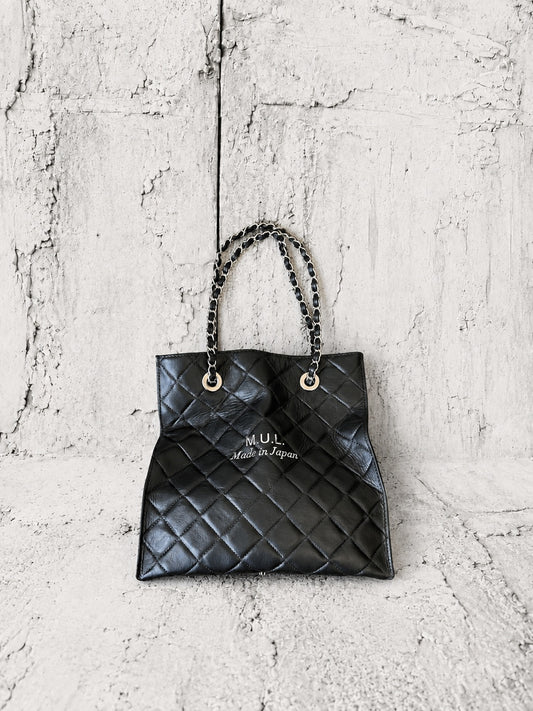 【2026/9月MUL展示会】【予約】MUL167-284  　SHOPPER25 　形状記憶レザー　ブラックキルティング型押し　　(20260912)