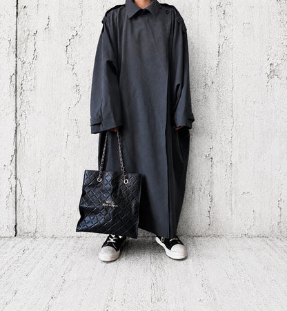 【2026/9月MUL展示会】【予約】MUL168-284  　SHOPPER30 　形状記憶レザー　ブラックキルティング型押し　　(20260912)