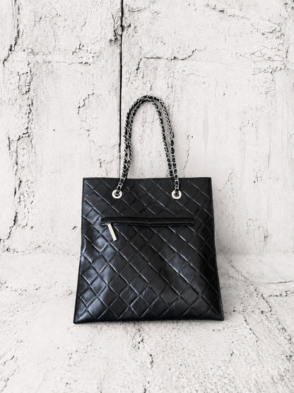 【2026/9月MUL展示会】【予約】MUL168-284  　SHOPPER30 　形状記憶レザー　ブラックキルティング型押し　　(20260912)