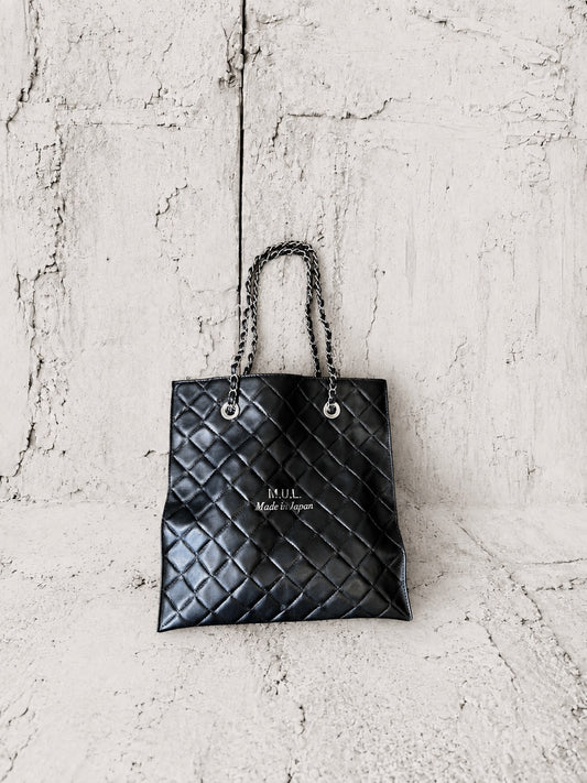 【2026/9月MUL展示会】【予約】MUL168-284  　SHOPPER30 　形状記憶レザー　ブラックキルティング型押し　　(20260912)