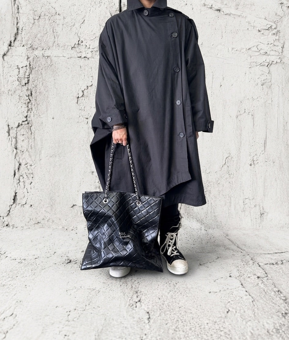 【2026/9月MUL展示会】【予約】MUL169-284  　SHOPPER40 　形状記憶レザー　ブラックキルティング型押し　　(20260912)